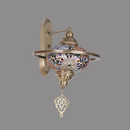 Aplique De Pared Tonos Azules, Metal, 25x44x30, Casquillo E 27 Max 60 W