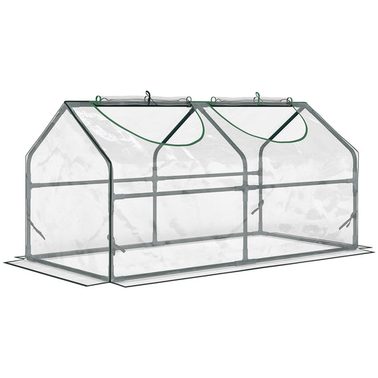 Invernadero De Terraza Outsunny Acero, Pvc Transparente 120x60x60 Cm_0