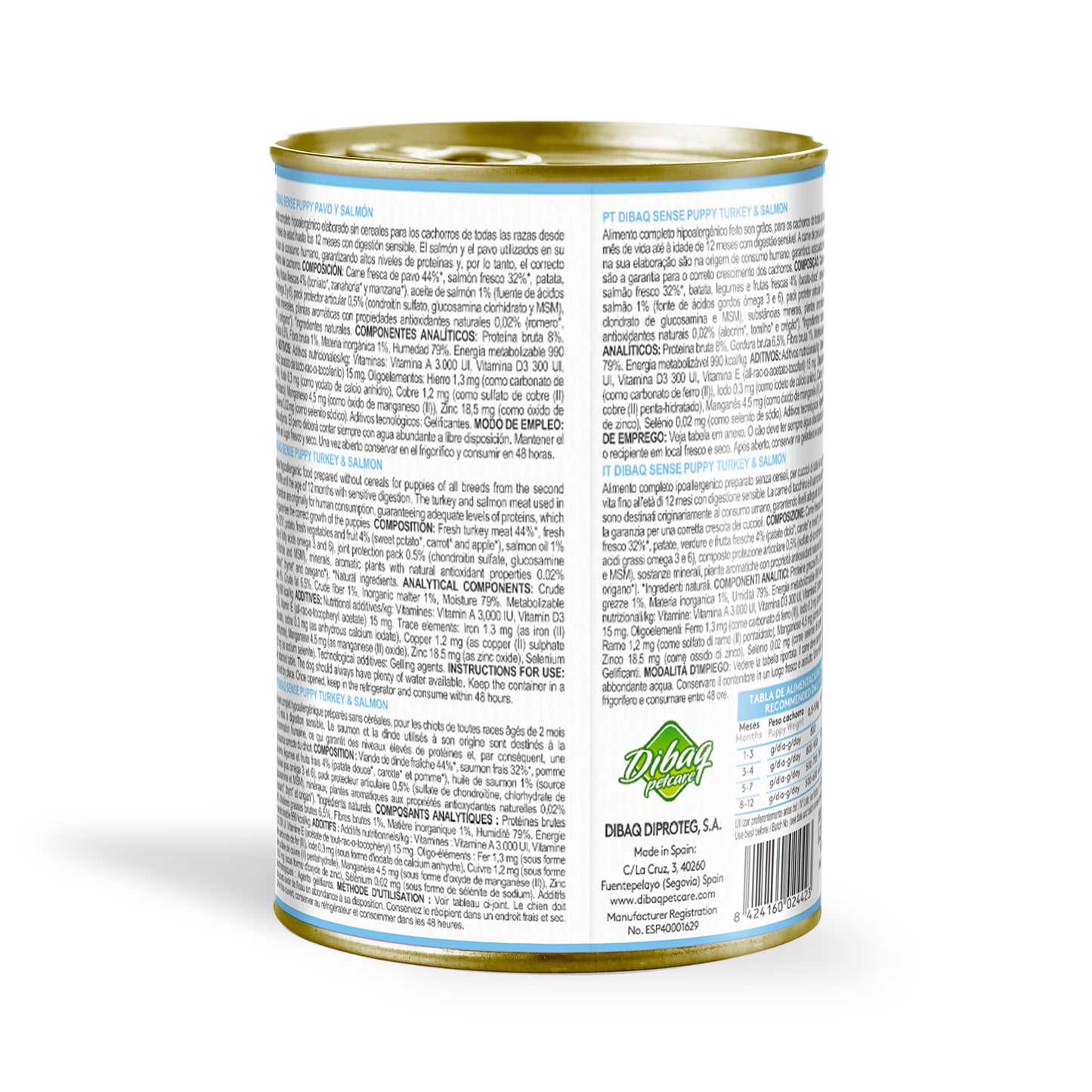 Dibaq Sense Lata Salmón Y Pavo Cachorros 380 G_1