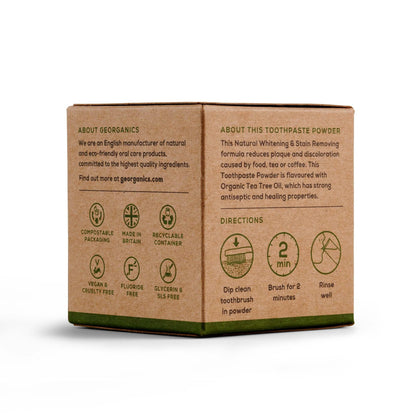 Blanqueador Dental en polvo Bicarbonato y Árbol de Té Georganics 60 ml