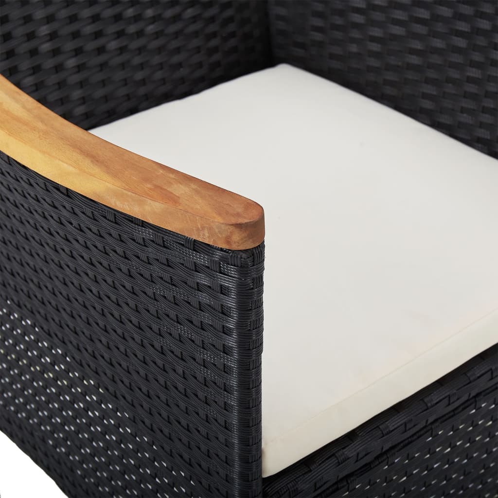 Juego De Comedor Para Jardín De 5 Piezas Negro / Vetonek_5