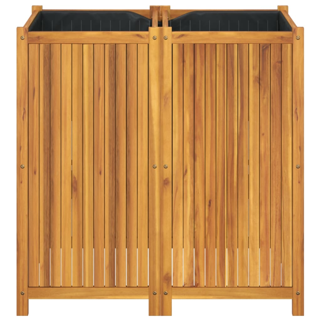 Jardinera Con Forro Madera Maciza De Acacia 100x50x100 Cm_3