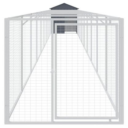 Caseta Perros Con Tejado Acero Galvanizado Gris 117x1017x123 Cm_2