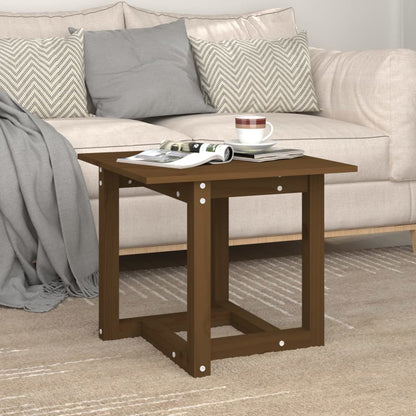 Mesa De Centro Madera Maciza De Pino Marrón Miel 50x50x45 Cm_2