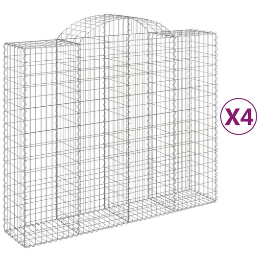 Cestas De Gaviones 4 Uds Forma De Arco Hierro 200x50x160/180 Cm_0
