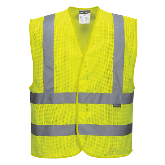 Chaleco De Alta Visibilidad Con Tirantes Y Dos Bandas / 4x/5x / Amarillo_0