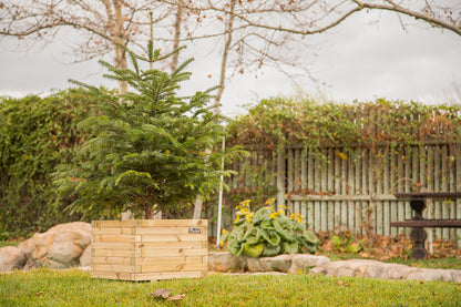 Jardinera Cuadrada  De Madera Tratada Autoclave De 50 X 50 X 40 Cm 67l Para Jardin,terraza,exterior + Bolsa Geotextil