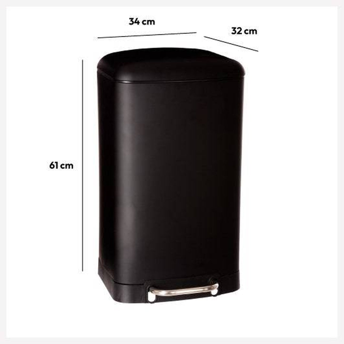 Contenedor De Basura Negro Ariane 30 L_1