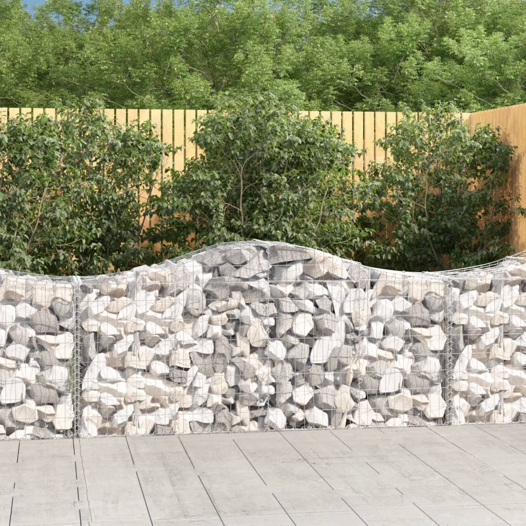 Cestas De Gaviones 15 Uds Forma De Arco Hierro 200x50x80/100 Cm_1