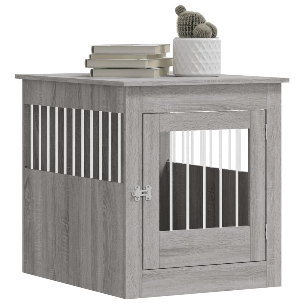 Vidaxl Jaula Para Perros Madera Ingeniería Gris Sonoma 64,5x80x71 Cm_3