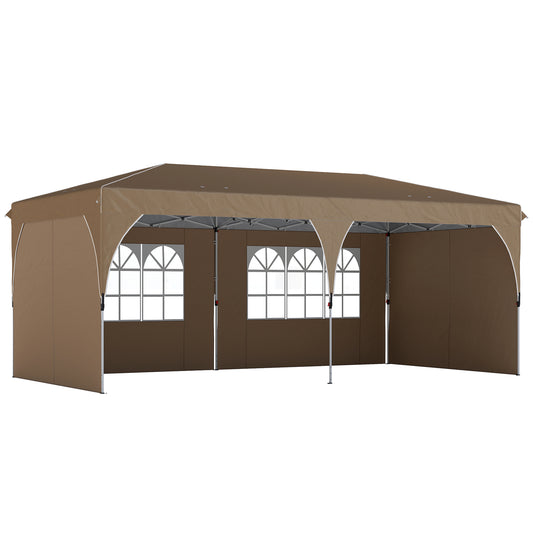 Outsunny Carpa Plegable 6x3 M Con Montaje Rápido Y Tiras Reflectantes Beige_0