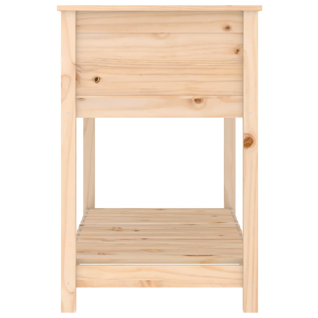 Jardinera Con Estante De Madera Maciza De Pino 111,5x54x81 Cm_5