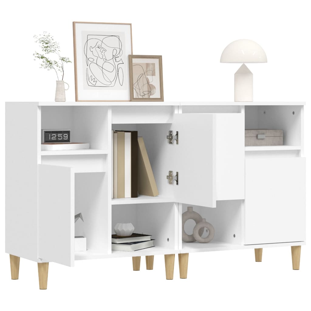 Aparadores 2 Uds Madera Contrachapada Blanco 60x35x70 Cm_3