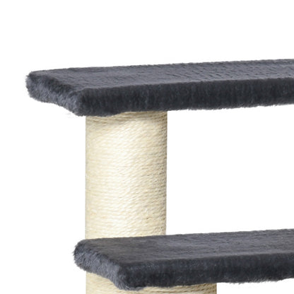 Pawhut Escalera Para Mascotas 60x42x61cm Cubierta De Peluche Rascador De Sisal_4