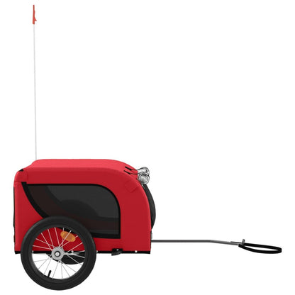 Vidaxl Remolque De Bicicleta Mascotas Hierro Tela Oxford Rojo Negro_4