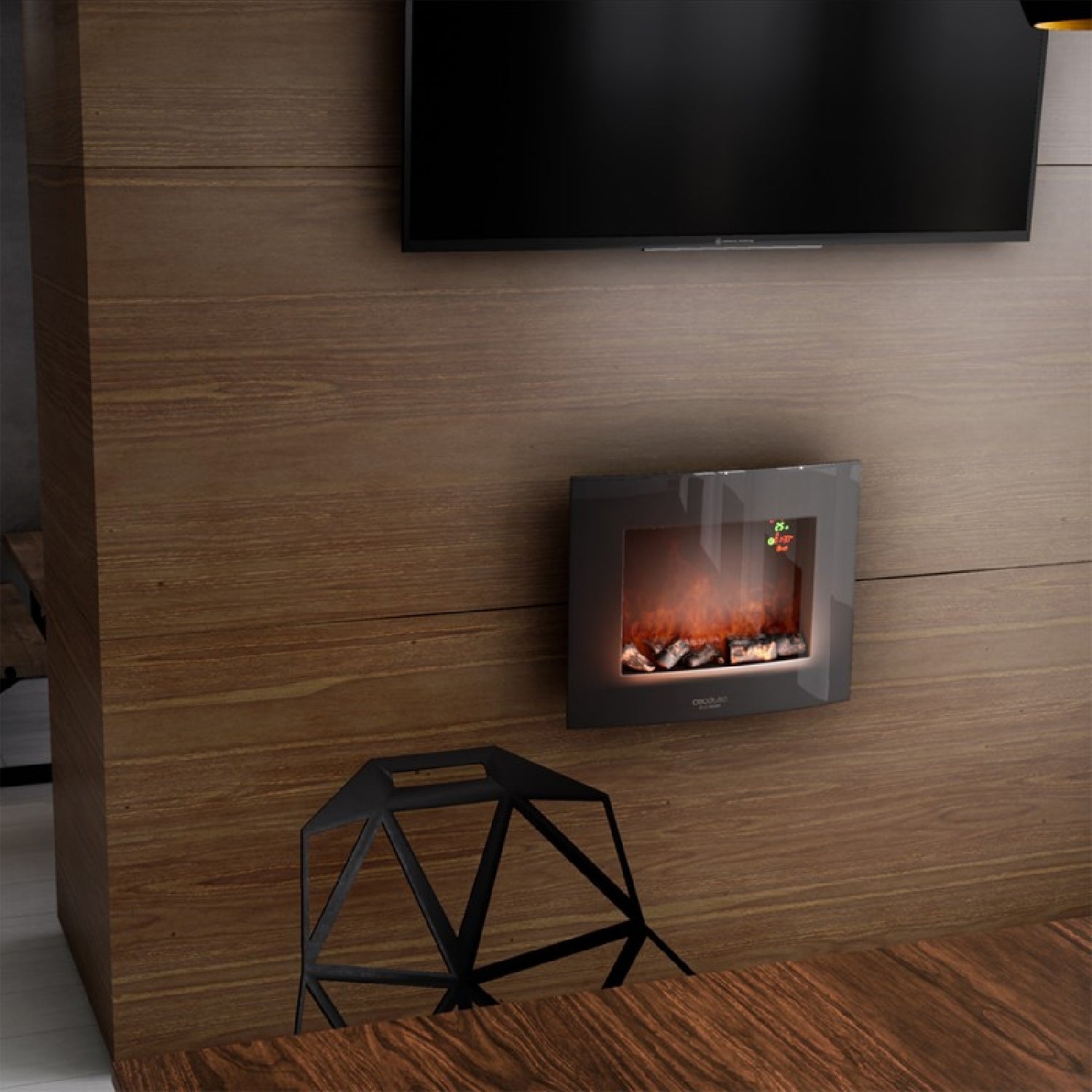 Cecotec Chimenea Eléctrica Chimenea Electrica Decorativa De Pared Ready Warm 2600 Curved Flames_3