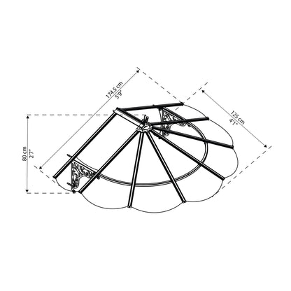 Marquesina para puerta Iris 175x125 cm