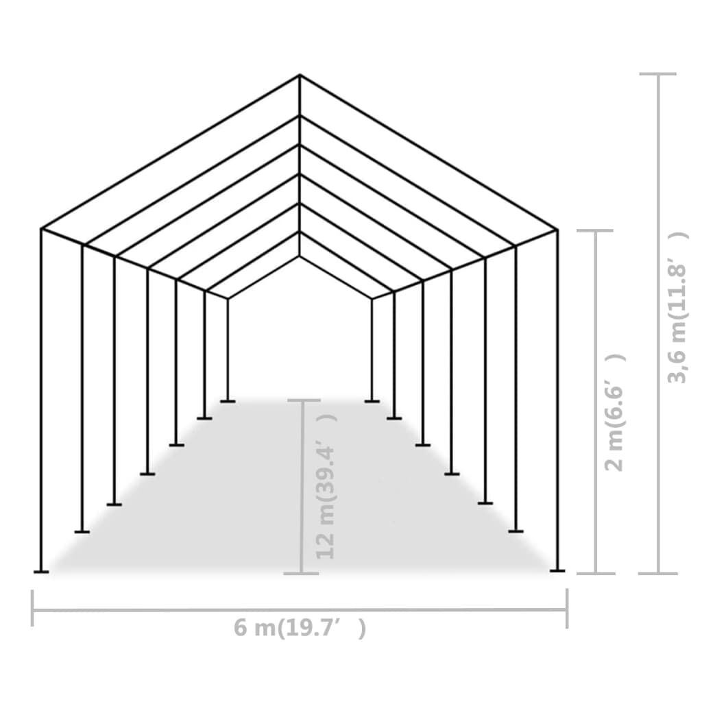 Vidaxl Carpa Para Fiestas Pe Gris 6x12 M_2