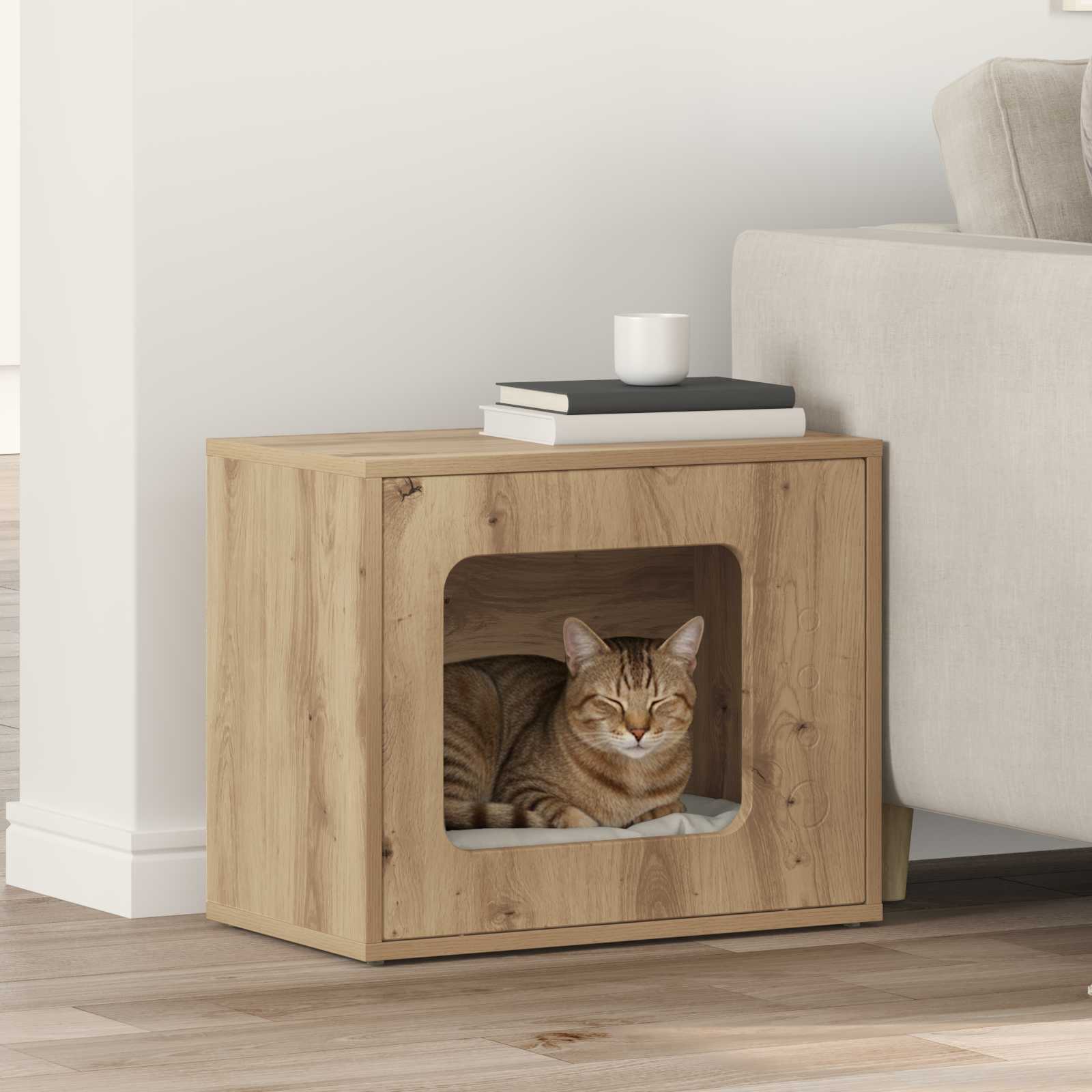 Casa Para Gatos Roble Artesanal 51 X 30 X 42,5 Cm_1
