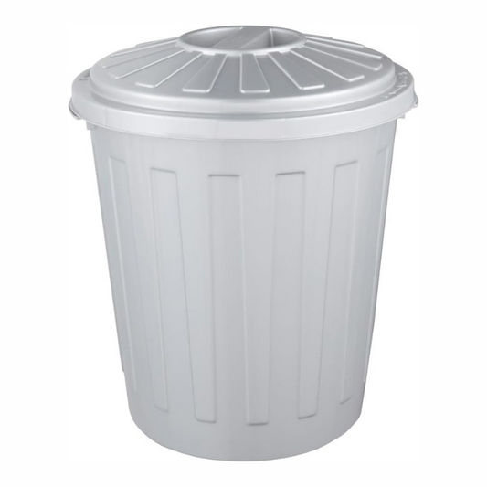 Cubo De Basura / Papelera Polivalente Con Tapa Cerrable, Pequeño, Plástico Resistente (pp), 7 l, Mats, Plateado