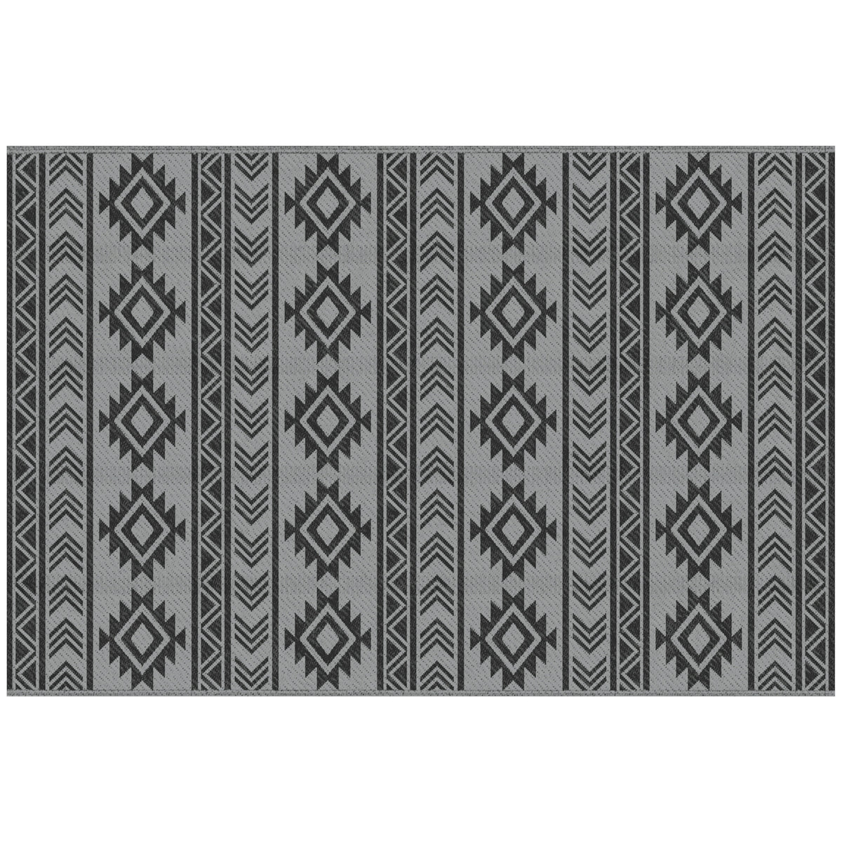 Outsunny Alfombra De Exterior 182x274 Cm Impermeable Anti-uv Negro Y Gris_0
