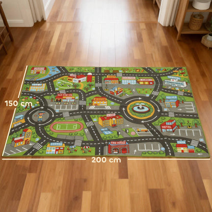 Aiyaplay Alfombra Infantil Carretera De Ciudad 200x150 Cm Antideslizante_2