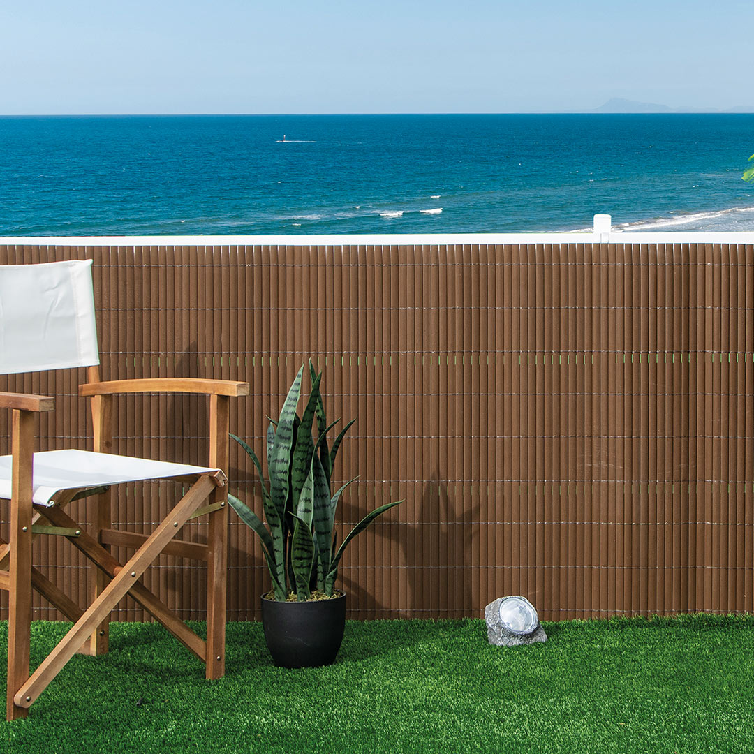 Cañizo Pvc Superior D/c Marrón - Perfecto Para Tu Jardín 2x5 M / Multicolor_0