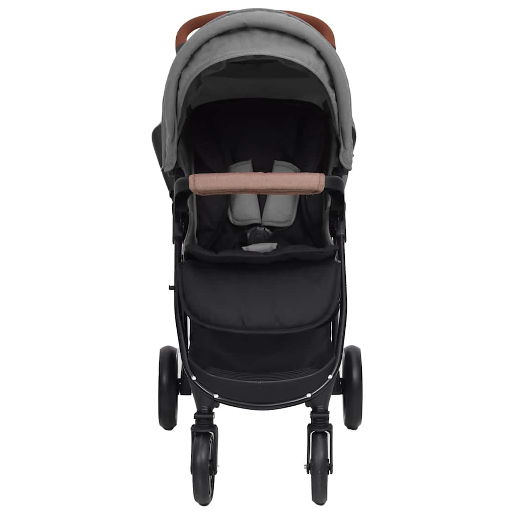 Vidaxl Carrito De Bebés 3 En 1 De Acero Gris Claro_3