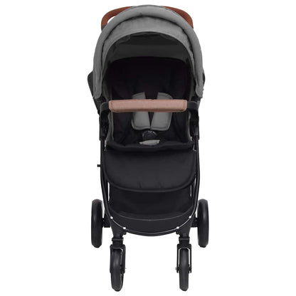 Vidaxl Carrito De Bebés 3 En 1 De Acero Gris Claro_3