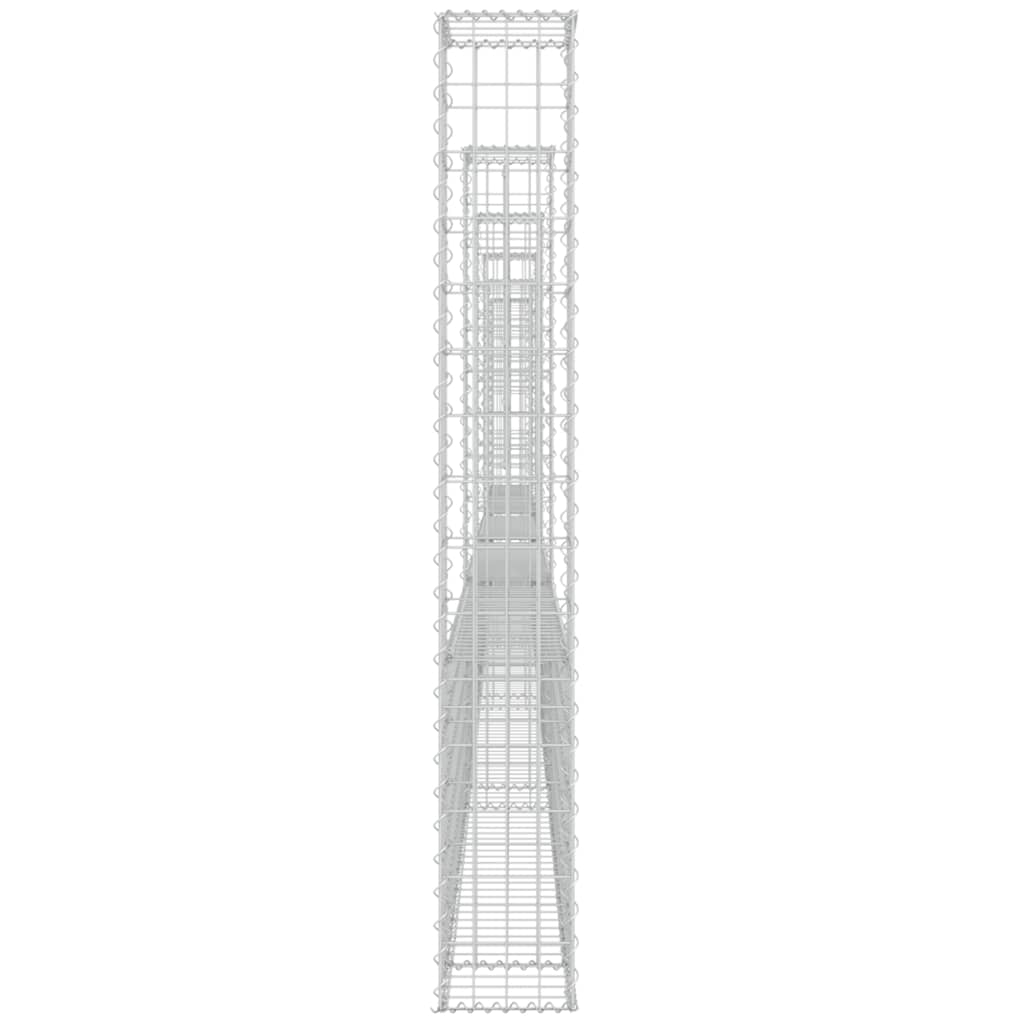 Cesta De Gaviones Forma De U 6 Postes De Hierro 620x20x150 Cm / Vetonek_1