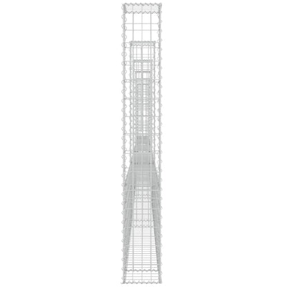 Cesta De Gaviones Forma De U 6 Postes De Hierro 620x20x150 Cm / Vetonek_1