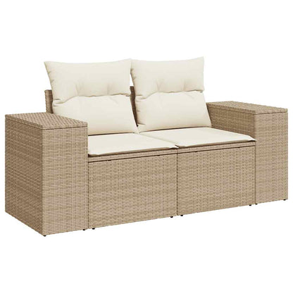Set Sofás De Jardín 7 Piezas Y Cojines Ratán Sintético Beige / Vetonek_4