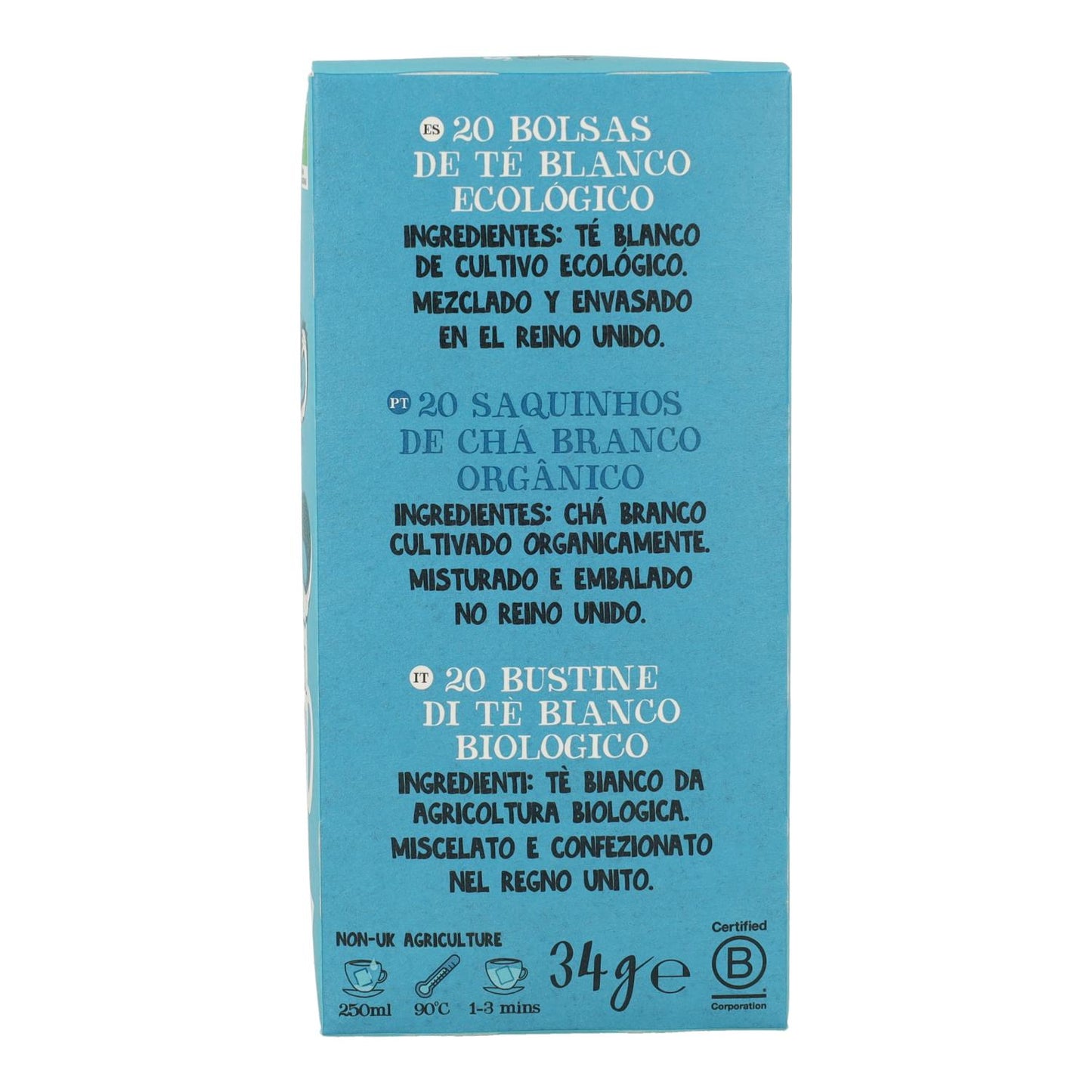 Té Blanco Clásico Bio Cupper 20 bolsitas