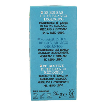 Té Blanco Clásico Bio Cupper 20 bolsitas