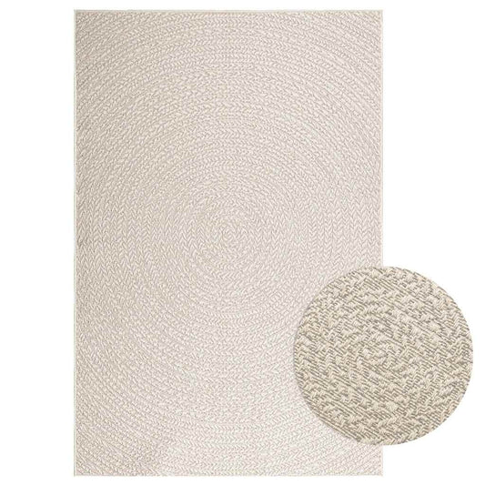 Vidaxl Alfombra Zizur Apariencia Yute Interior Exterior Crema_0