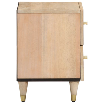 Mesita De Noche De Madera Maciza De Mango 40x33x46 Cm_2