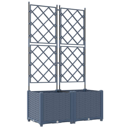 Macetero De Jardín 2 Uds. Gris 80 X 40 X 143 Cm Pp_0