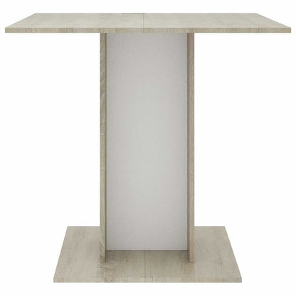 Mesa De Comedor Madera Contrachapada Blanco Roble 80x80x75 Cm_1