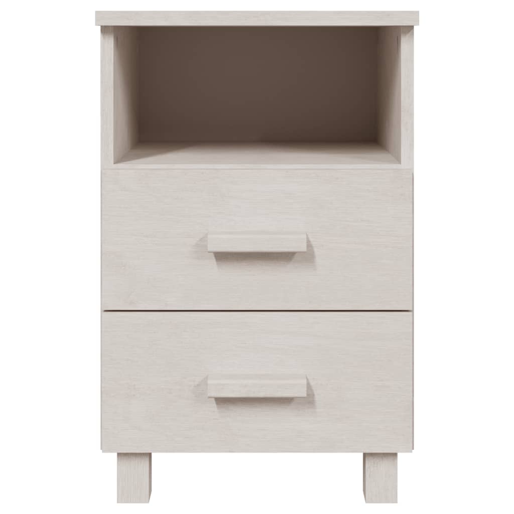 Mesitas De Noche 2 Uds Hamar Pino Macizo Blanco 40x35x62 Cm_2