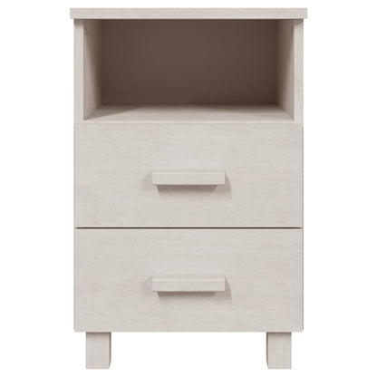 Mesitas De Noche 2 Uds Hamar Pino Macizo Blanco 40x35x62 Cm_2