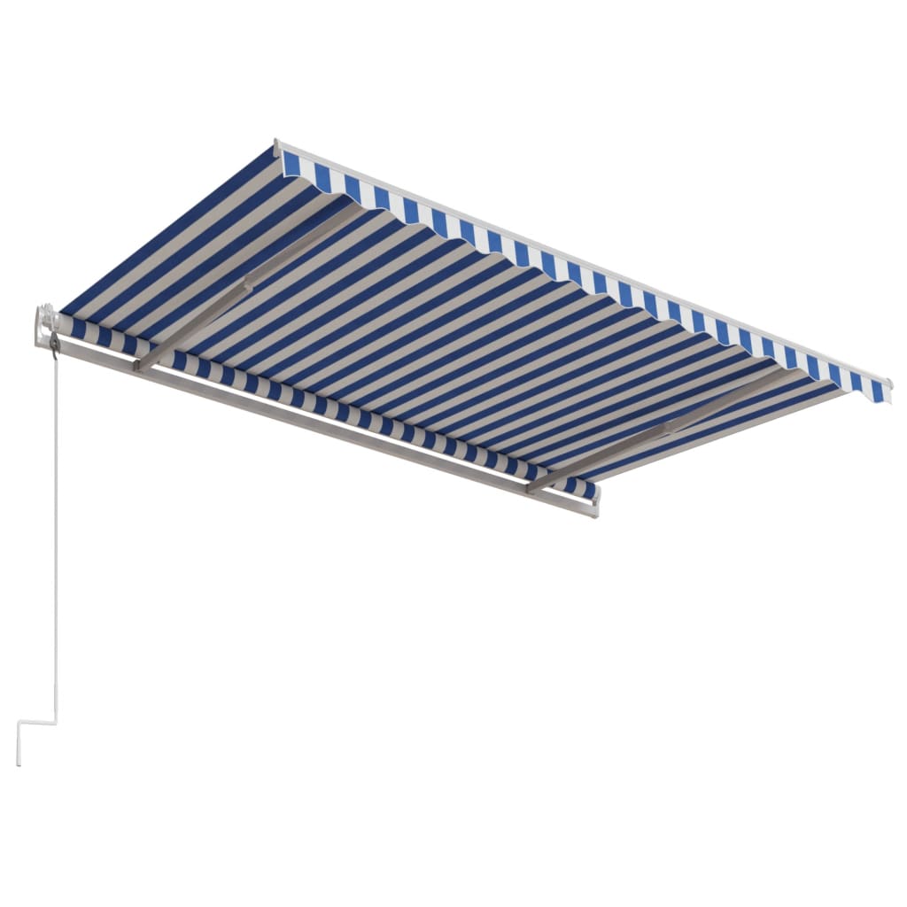 Vidaxl Toldo Automático Retráctil Azul Y Blanco 450x300 Cm_3
