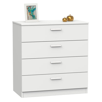 Cómoda Dormitorio, Cajonera 4 Cajones, Sinfonier 78x74x40 Cm (alto X Ancho X Profundo), Briebe, Nova, Blanco