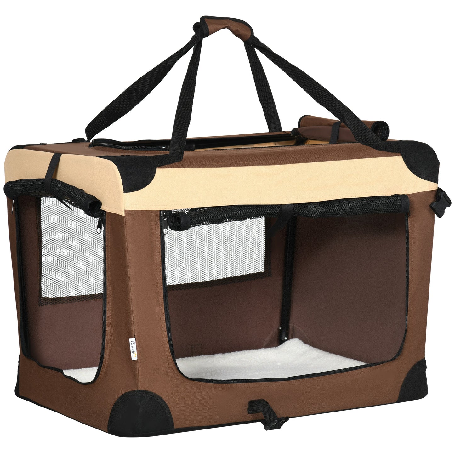 Pawhut Transportín Mochila Para Perros Gatos Plegable Con Cojín Suave 70x51x50cm_0