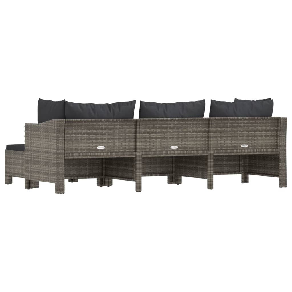 Vidaxl Set De Muebles De Jardín 4 Pzas Y Cojines Ratán Sintético Gris_5