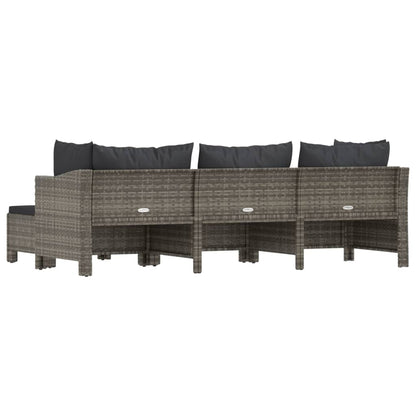 Vidaxl Set De Muebles De Jardín 4 Pzas Y Cojines Ratán Sintético Gris_5