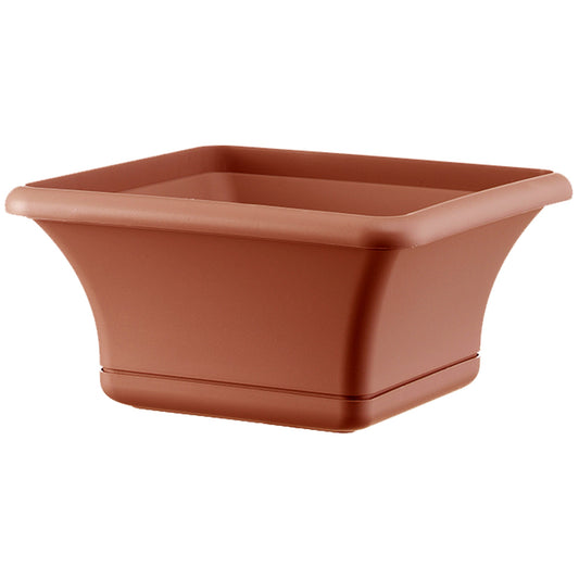 Maceta Cuadrada 24 Cm Con Platillo Terracota_0