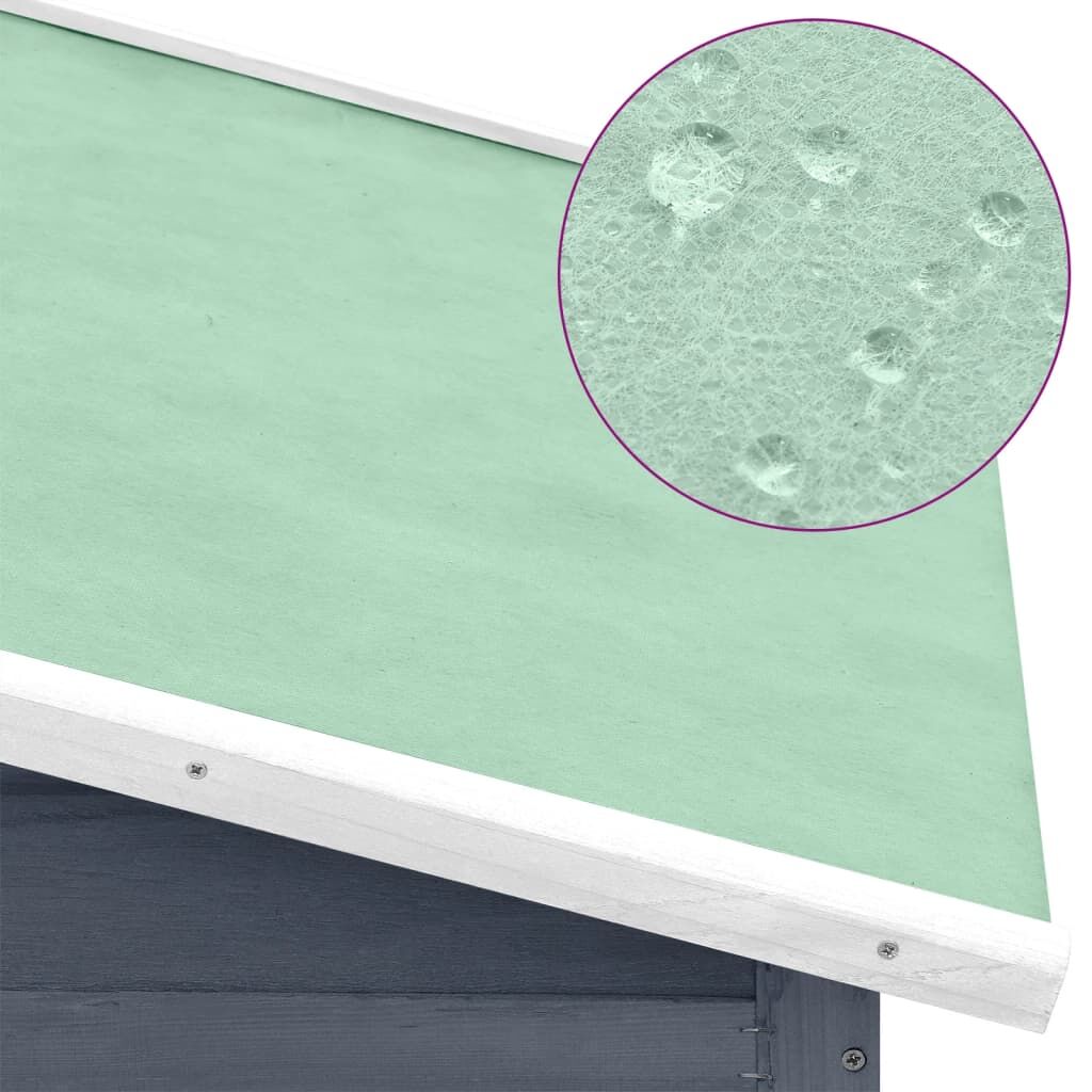 Vidaxl Gallinero Con Ponedero Madera Maciza Abeto Gris Y Blanco_4