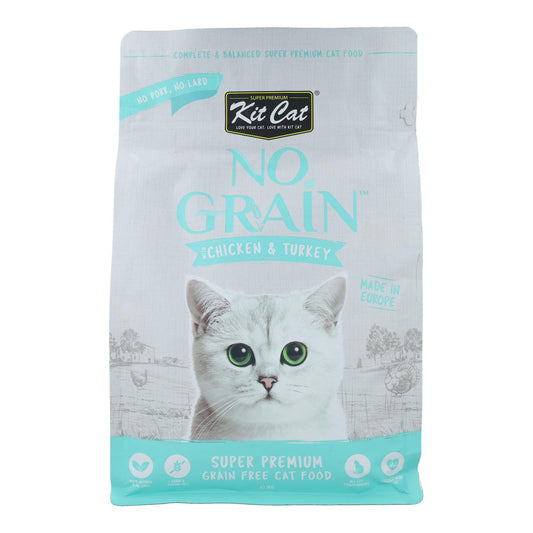 Kit Cat No Grain Cat Food - Pollo & Pavo 1 Kg Pienso natural para gatos