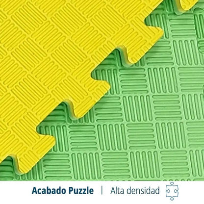 Artatami® Tatami Puzzle 1x1x20 mm Amarillo - Verde Pack Ahorro【2 Unidades】Gimnasios - Fitness - Pilates - Yoga_3
