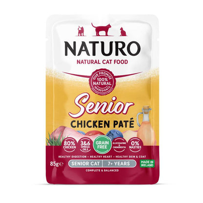 Naturo Gato Senior Pate De Pollo 85g X 12 Sobres De Comida Humeda_0